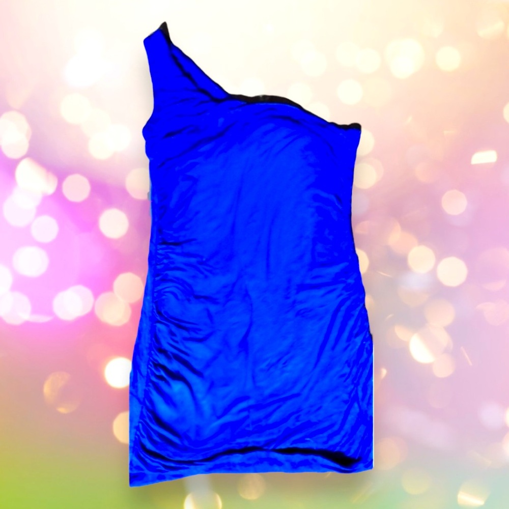 Blue One Shoulder Top